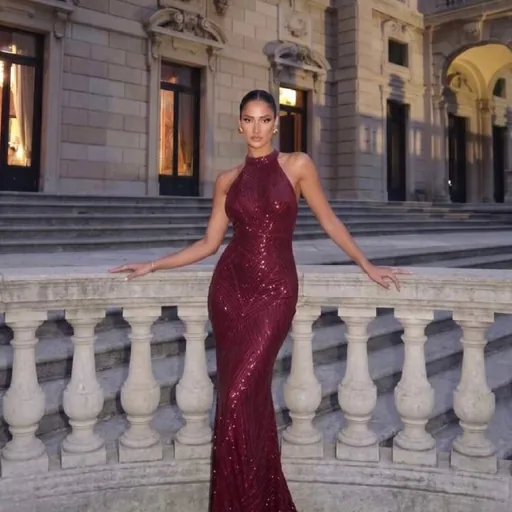 Burgundy sparkling dress