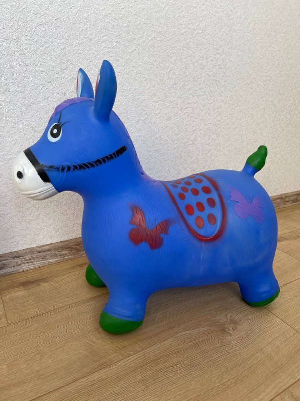 Надувная игрушка ослик/лошадь синяя 2