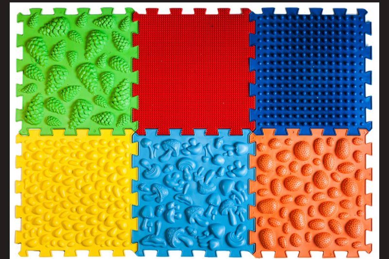 Ортопедический коврик модульный пазл 6 штук