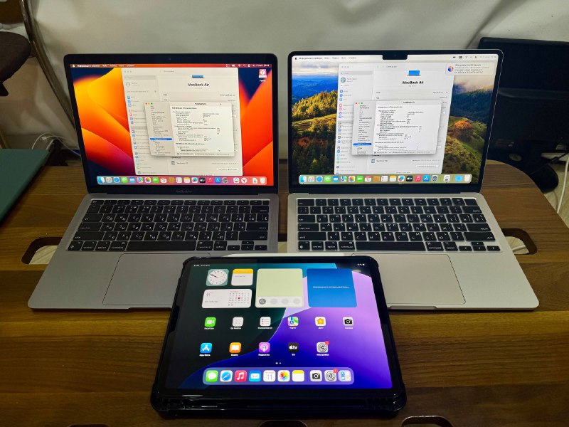 MacBook Air M2, MacBook Air M1, iPad Pro 11 M2