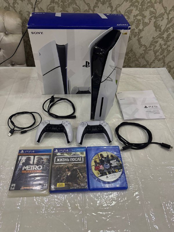 Playstation 5 Slim Diks version с контроллерами и играми