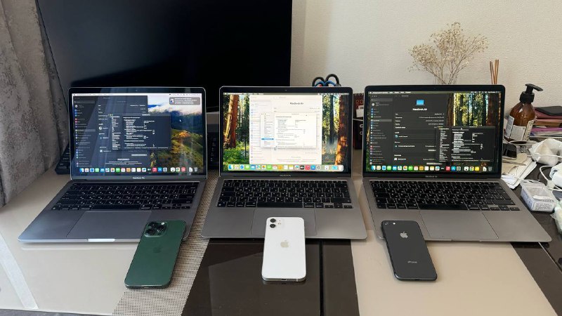 MacBook Pro 13 m1 16/256, Air 13 m1 8/256, Air 13 2020 i5 16/256, iPhone 13pro 512, iPhone 12 64, iPhone 8 64