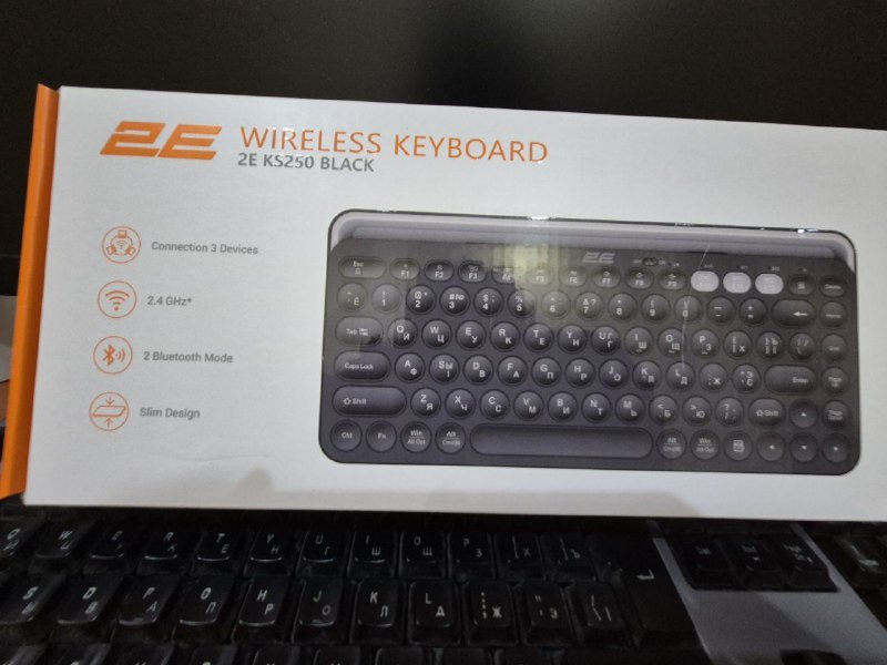 Беспроводная клавиатура 2E KS250 Slim EN/Cyrillic 5
