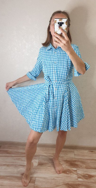 Платье хлопок на пуговках размер s 2