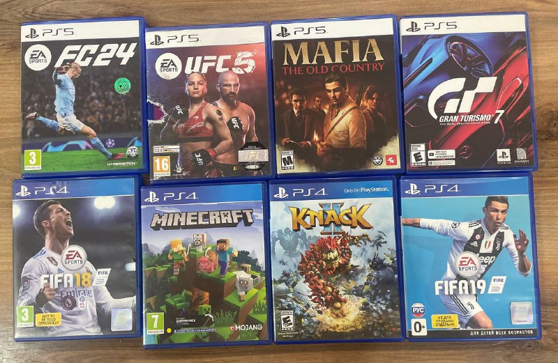 fc24, ufc5, mafia, granturismo7, fifa18, minecraft, knack, fifa19