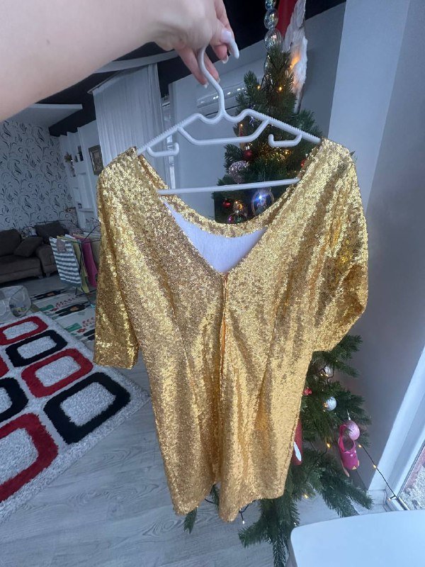 Золотое платье с пайетками на Новый год 3