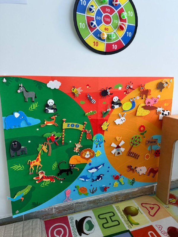 Футбол, Балансир, Доска с животными из фетра 5