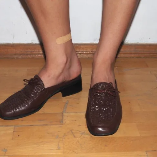 Vintage Brown Woven Leather Mules