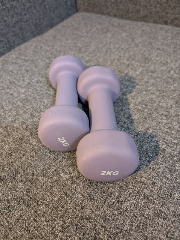 Коврик для йоги с дефектом, массажный ролл, гантели 2кг 5