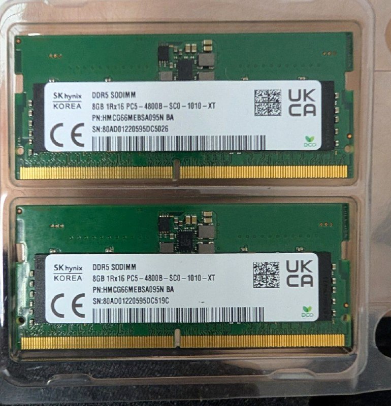 Оперативная память DDR5 SODIMM 16Gb (2x8) для ноутбука