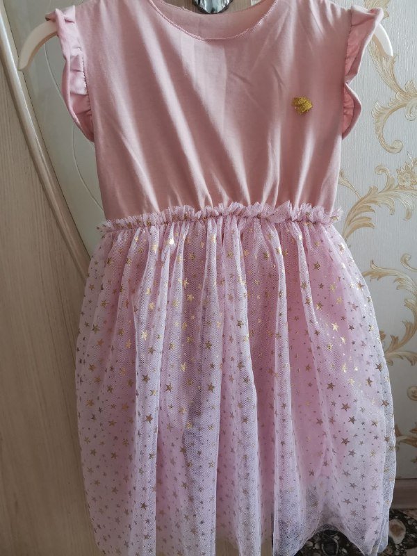 Розовое платье для девочки размер 122-128