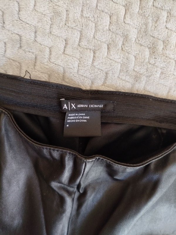 Эластичные брюки скинни из эко-кожи XS-S 2