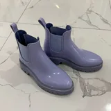 Lavender and green rubber boots 1
