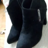 Black suede boots, size 37 1