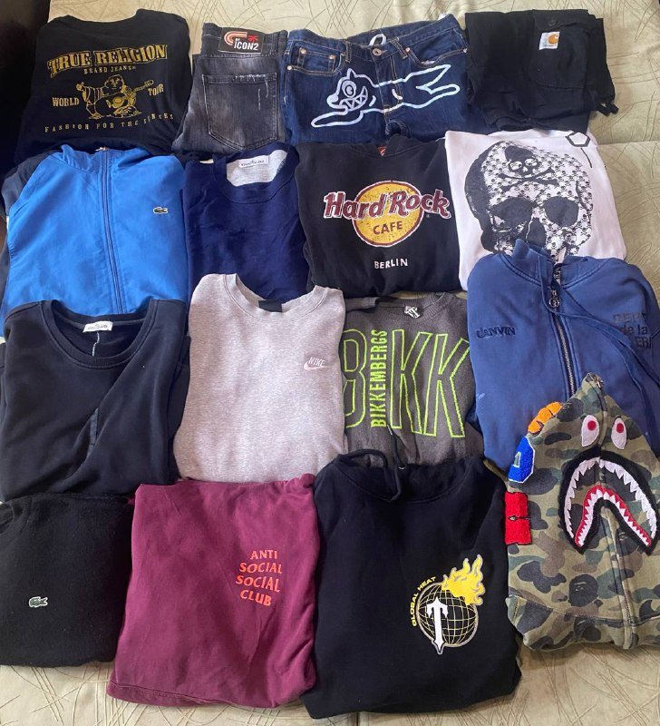 Мужская одежда: толстовки, свитшоты, джинсы