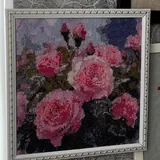 Ручная вышивка крестиком, картина в рамке 1