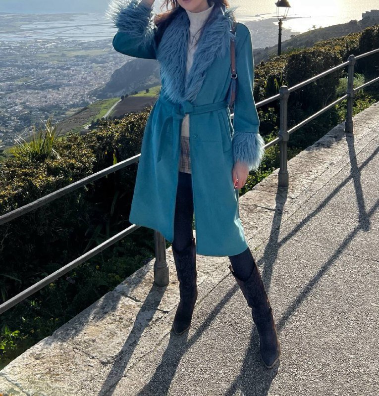 Пальто Bershka M морского цвета 4