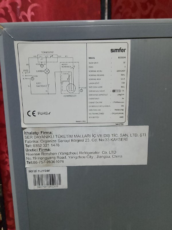 Компактный холодильник Simfer