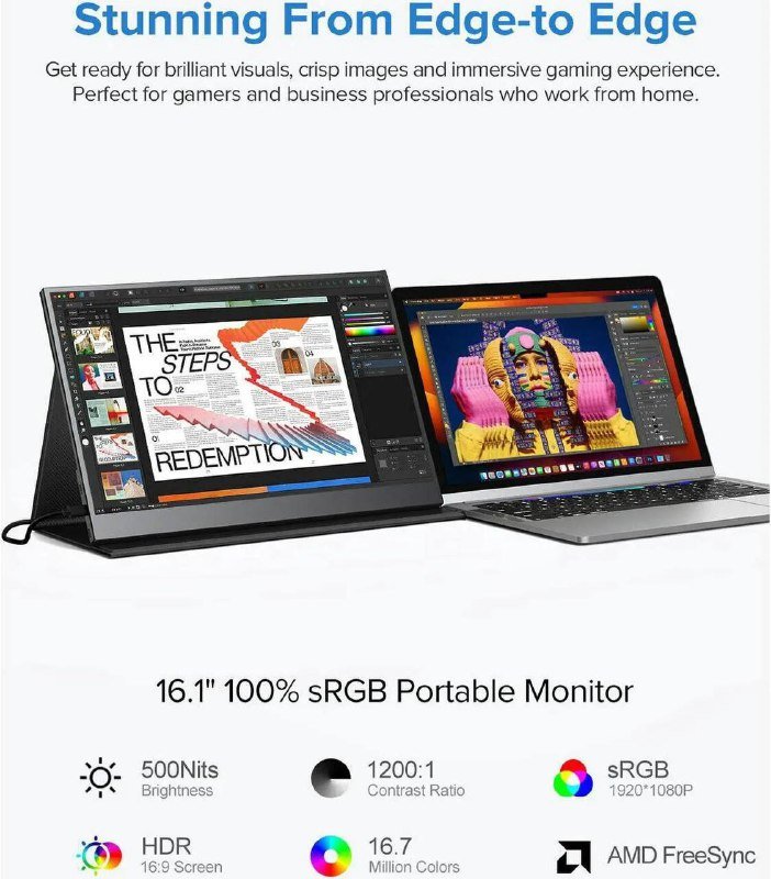 Портативный монитор 16.1 дюйма с аксессуарами 3