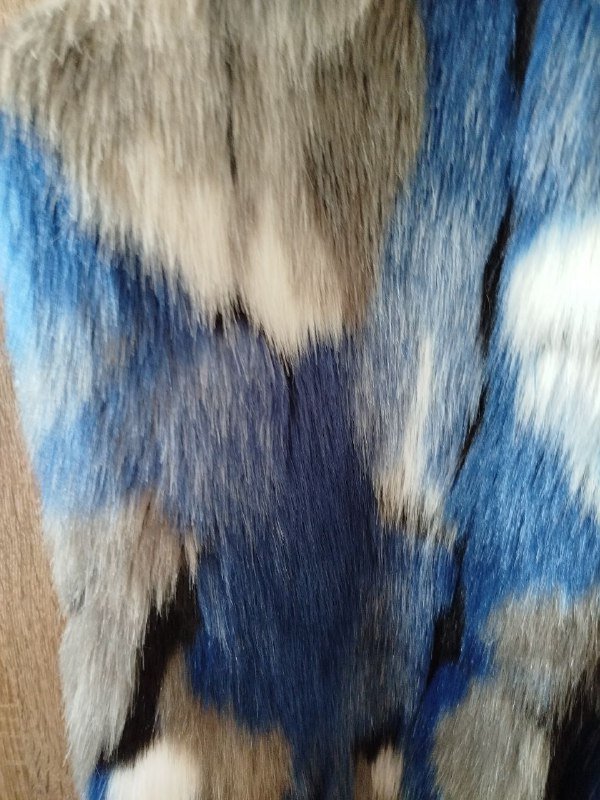 Шуба из разноцветного меха