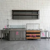 Kitchen equipment, refrigerators, display cases, tables, grill 2