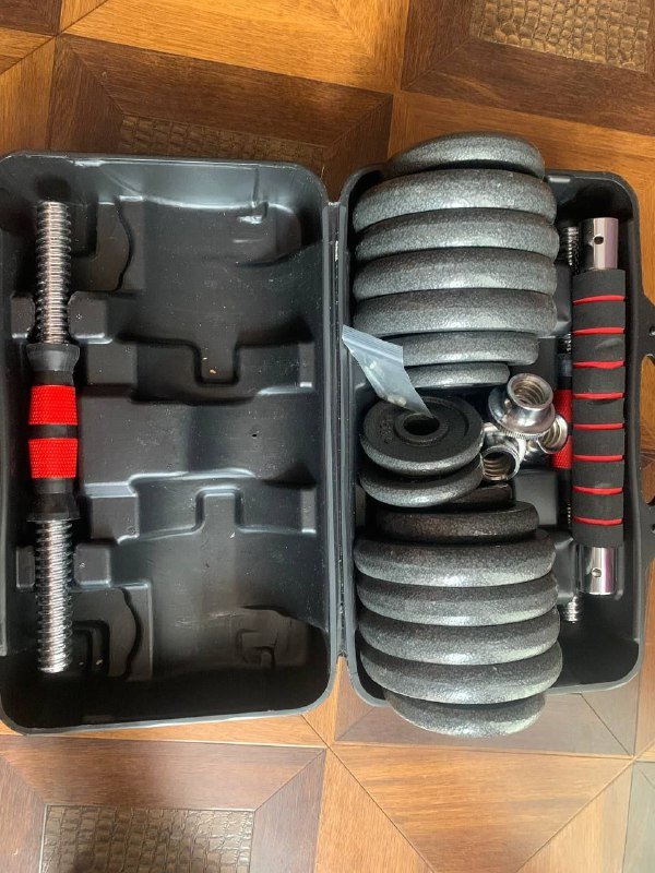 Гантели 20+20 кг и 12.5+12.5 кг с грифом