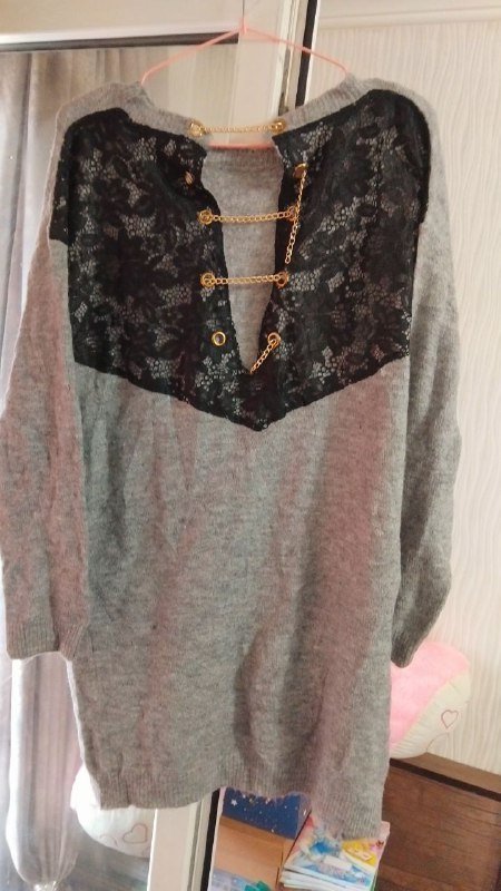 Серый женский свитер XL