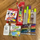 Glue gun, alcohol markers 9