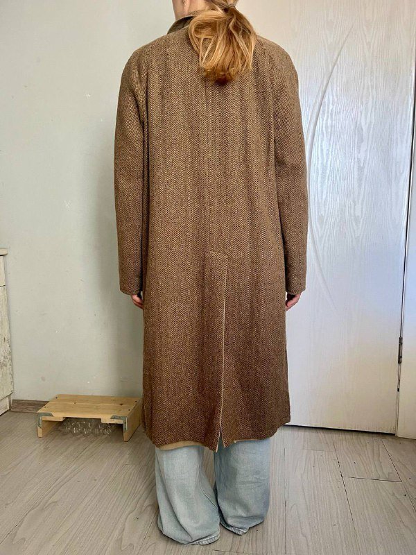 Двусторонний тренч шерстяной коричневый и бежевый 2