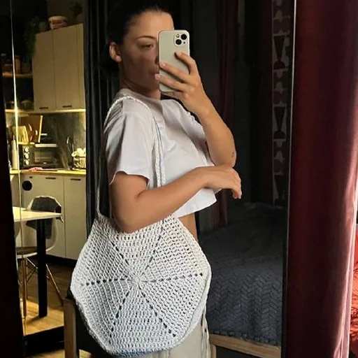 Вязаная сумка, сумка, черная сумка