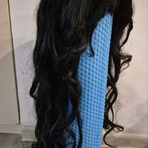 Thick black wig