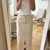 Бежевая джинсовая юбка H&M 7