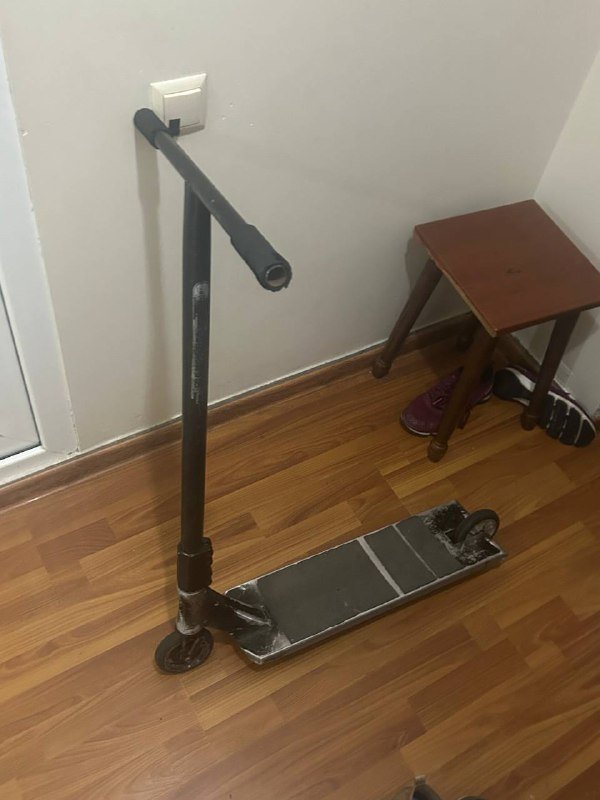 Самокат доска прайм, зажим траст горшка, вилка етик легион, колеса, руль комета