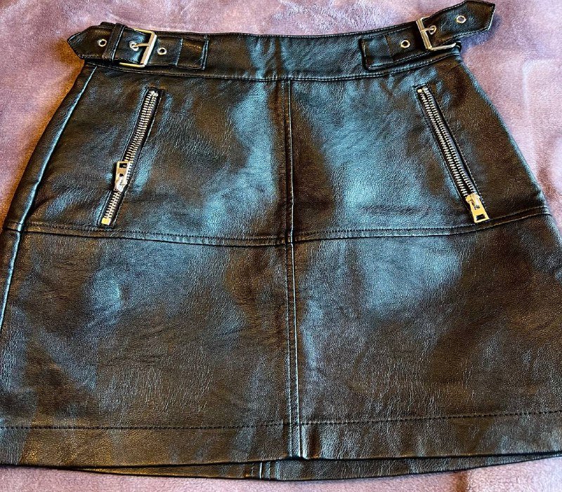 Юбка кожаная черная 36 размер