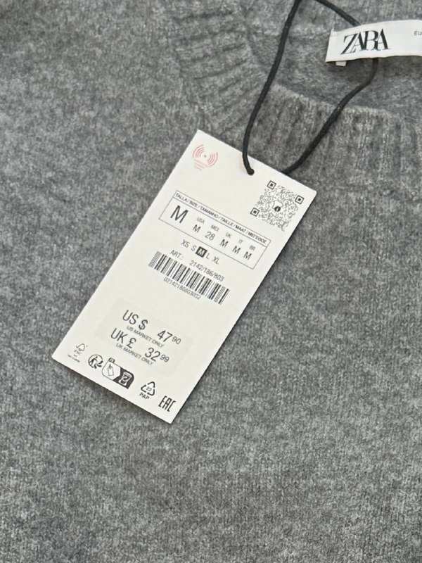 Свитер ZARA женский серый, размер M 6