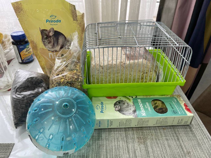 Клетки для хомяка с кормушкой, поилкой, шаром, кормом и песком