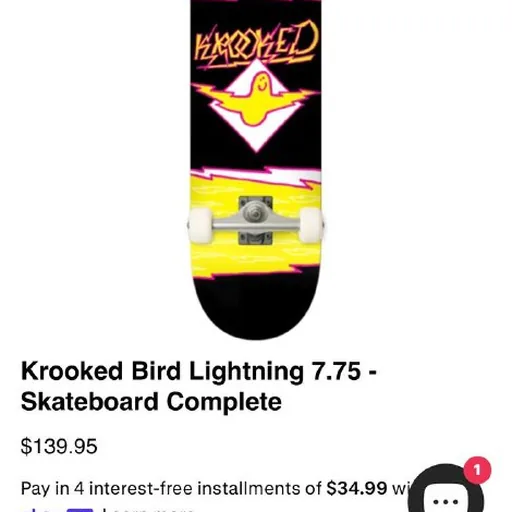 Скейтборд Krooked Bird Lightning 7.75