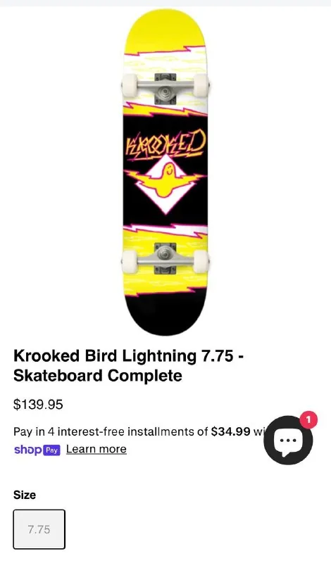 Скейтборд Krooked Bird Lightning 7.75 1