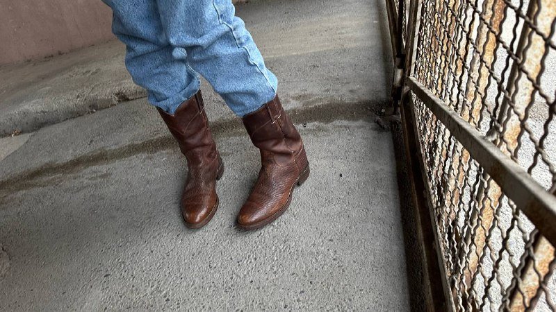 American cowboy leather boots size 39 5