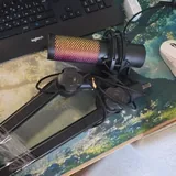 Микрофон HyperX QuadCast 2S RGB, пантограф SteelSeries Alias Boom Arm 3
