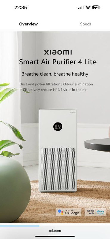 Очиститель воздуха Xiaomi Mi Smart Air Purifier 4 Lite 3