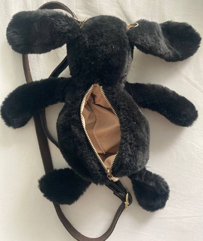 Женский синий рюкзак, Детский бежевый рюкзак, Детский черный плюшевый рюкзак 7