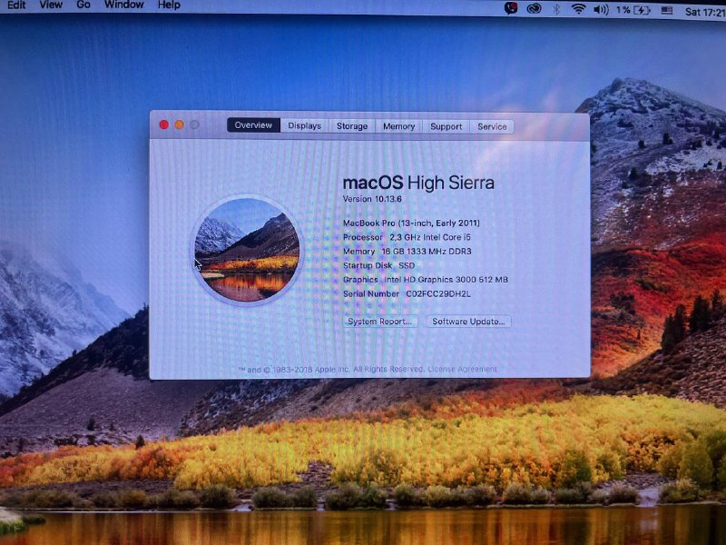 MacBook Pro 13" Early 2011 16GB DDR3 512GB SSD 3