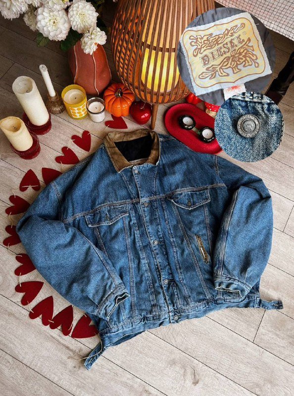 Винтажная джинсовая куртка, Мотоциклетная куртка, Нейлоновая ветровка Diesel