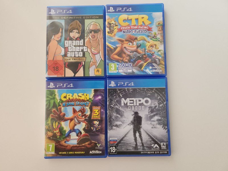 Grand Theft Auto, Crash Team Racing, Crash Bandicoot, Метро Исход PS4 игры