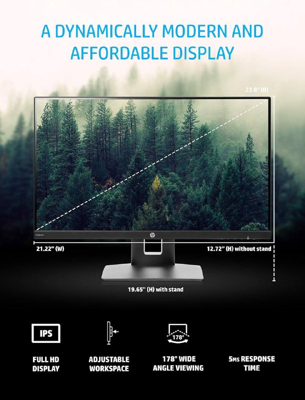 Монитор HP 23.8 VH240a IPS 1920x1080 6