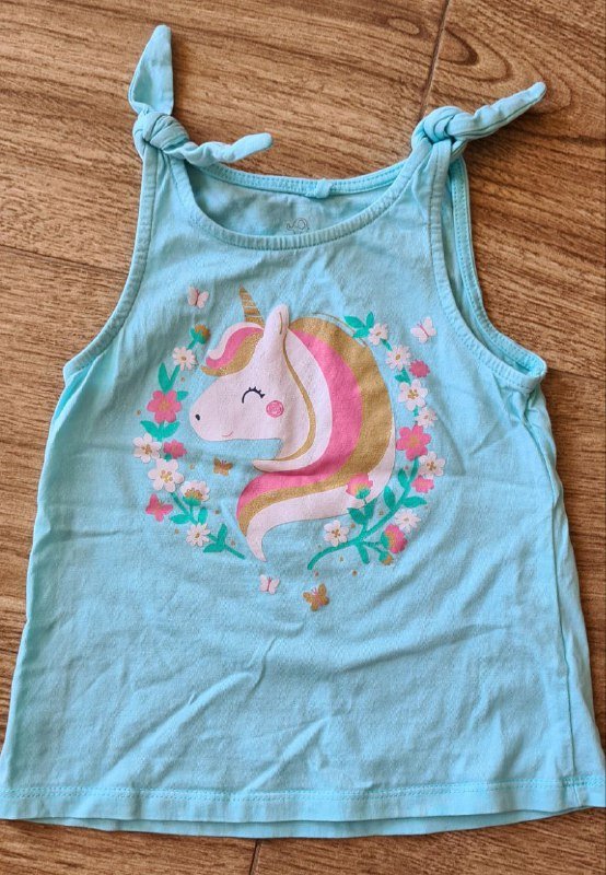 Голубая майка, зеленое платье, оранжевое платье детям 3