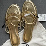 Золотые сандали Zara 2