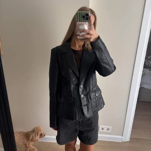 Genuine leather blazer