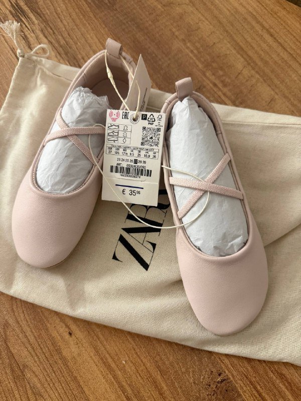 Новые детские балетки Zara из натуральной кожи размер 27 3